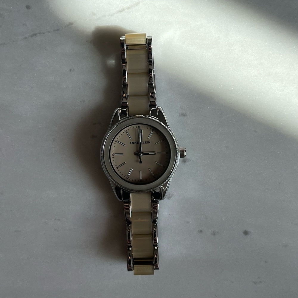 Anne Klein Women's Resin Bracelet Watch in Tan/Silver